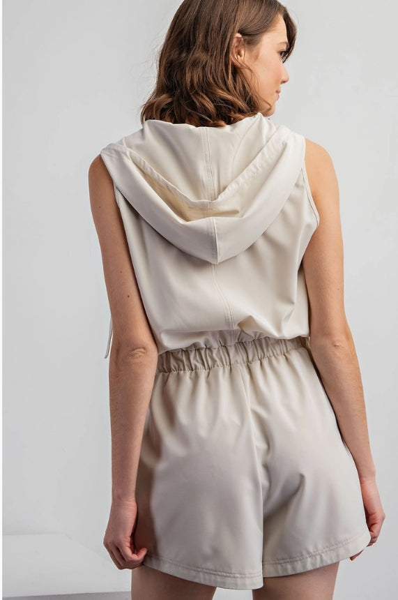 Sleeveless Hoodie Romper