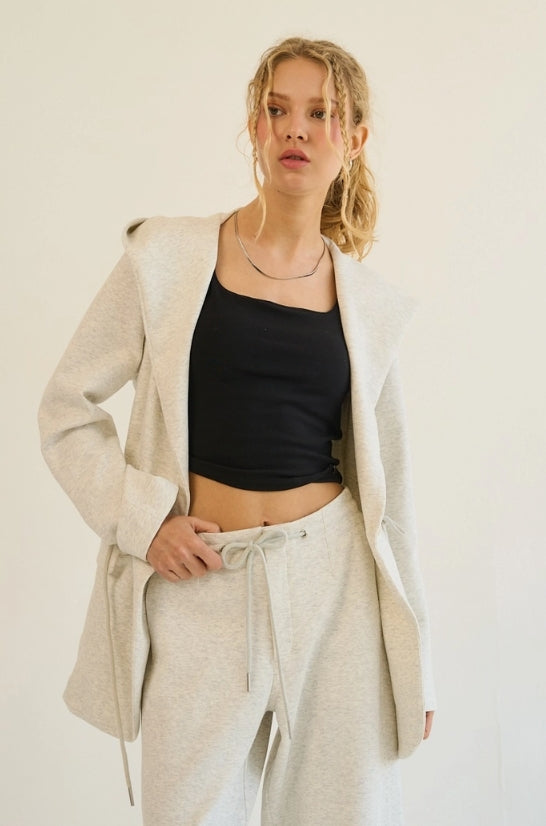 Tailored Knit Jacket- Heather Grey