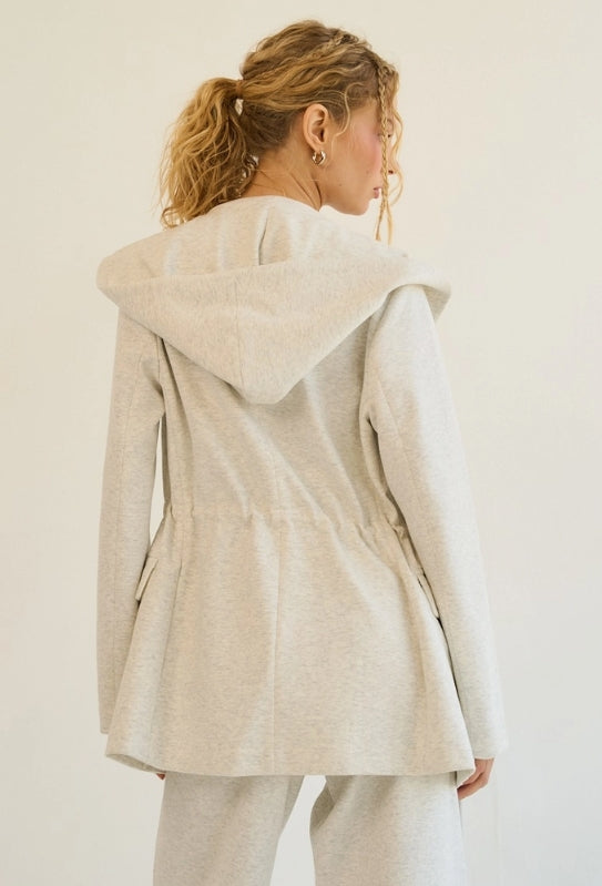 Tailored Knit Jacket- Heather Grey