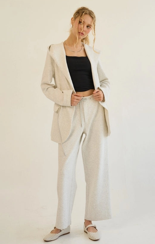 Tailored Knit Jacket- Heather Grey