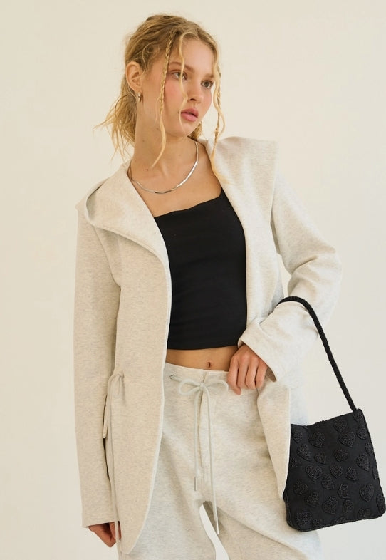 Tailored Knit Jacket- Heather Grey