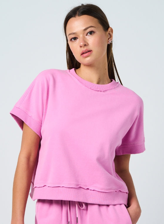 Drop Sleeve Tulip Back Short Sleeve Shirt