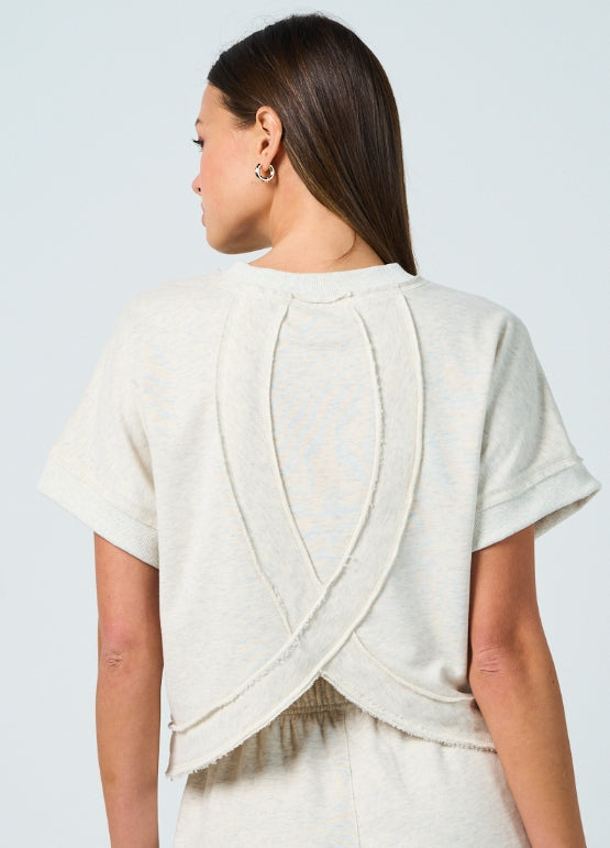 Drop Sleeve Tulip Back Short Sleeve Shirt