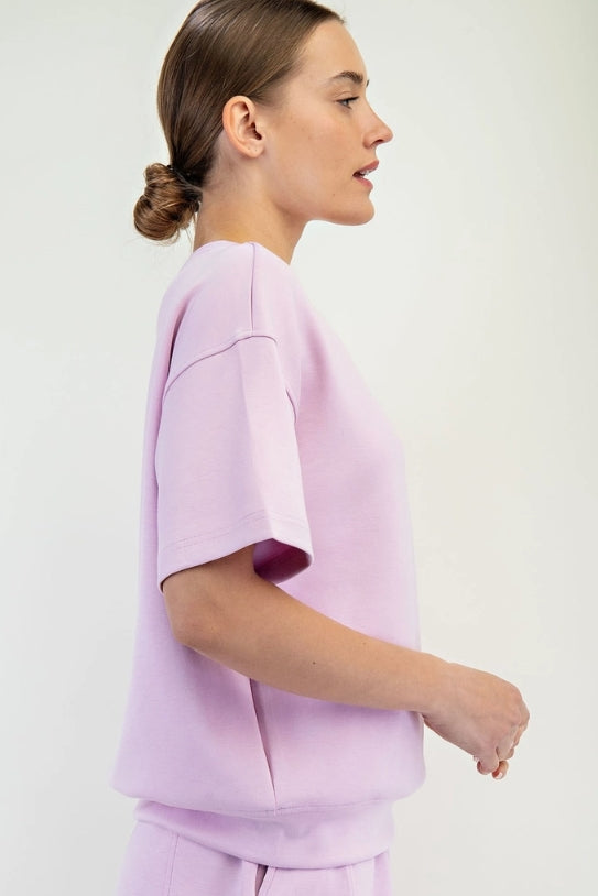 Oversized Scuba Short Sleeve Top