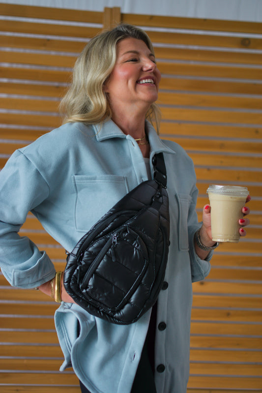 Metallic Quilted Sling Bag
