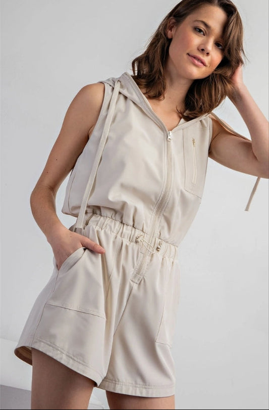 Sleeveless Hoodie Romper