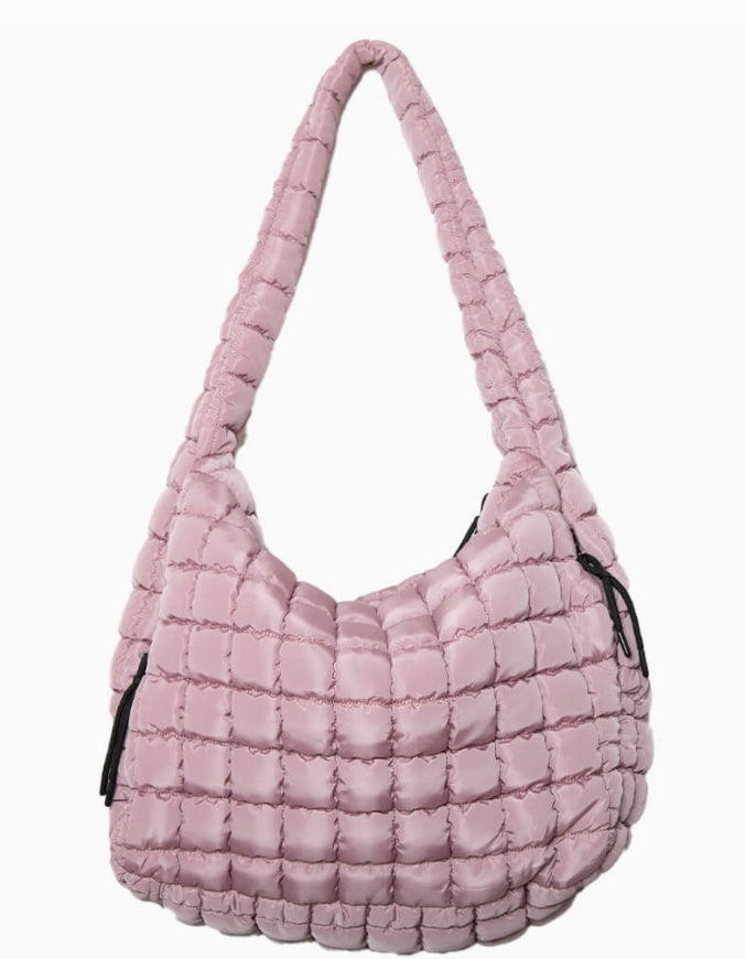 Oversized Quilted Bag- Mauve