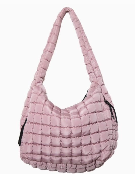 Oversized Quilted Bag- Mauve