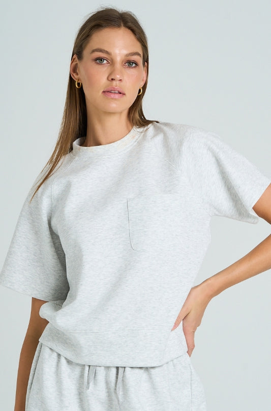 Scuba Front Pocket Short Sleeve Top